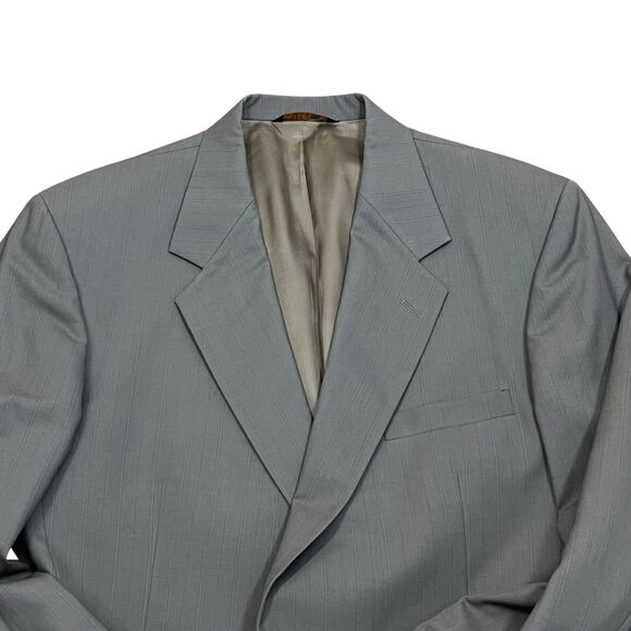 John Clarenton Sports Blazer Jacket Men's 44R Gray 2 Button Single Breast Suit - Picture 10 of 14